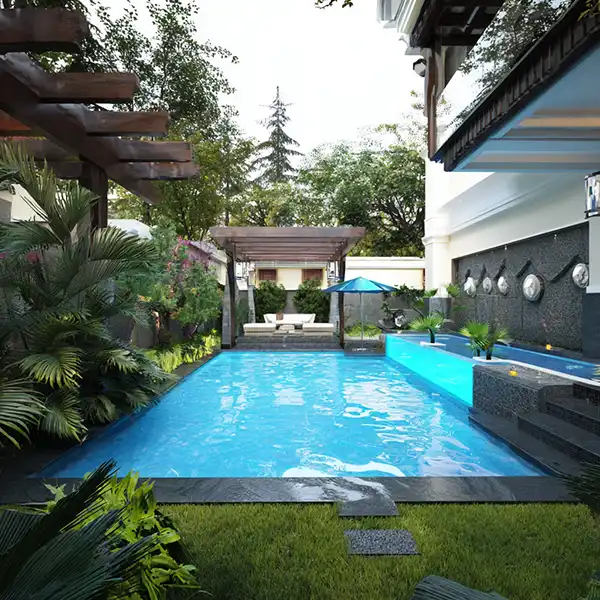 backyard with pool project melbourne 600